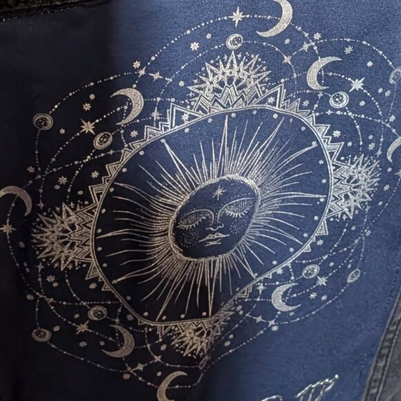 H&M Black Denim Highly Customized Jacket "WOW" Size XS - Picture 10 of 15